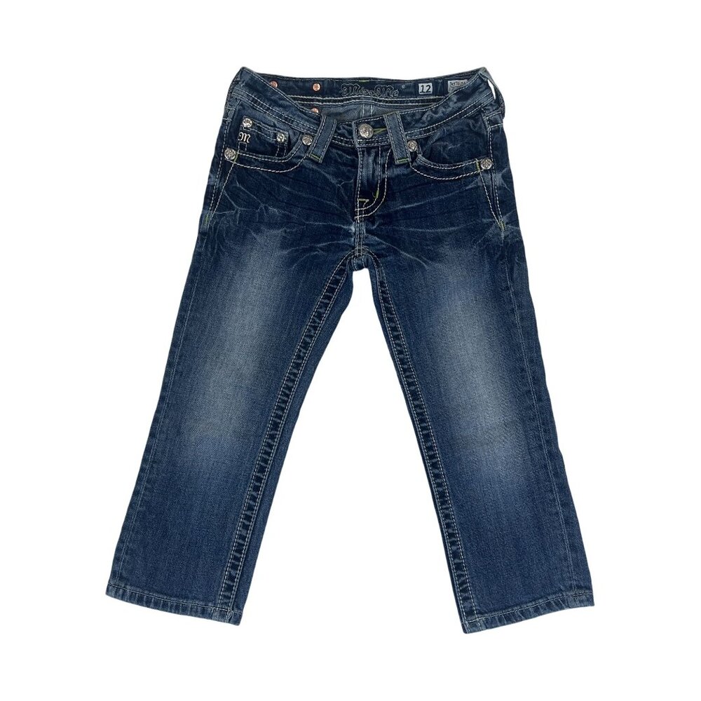 Miss Me Capris Girl's Size 12 JK5701P4 Stud Embellished Bling